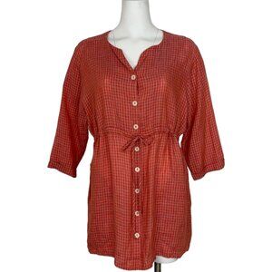 Flax Linen 3/4 sleeve Tunic Blouse